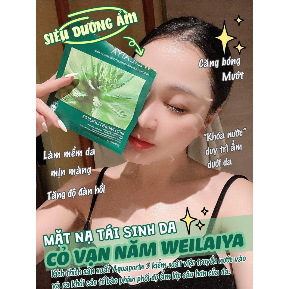 [Lẻ] Mặt Nạ Giấy Weilaiya Đắp Mặt Dưỡng Ẩm Trắng Da Phục Hồi Chống Lão Hóa, Mặt Nạ Tái Sinh Cỏ Vạn Năm Và Hồng Vạn Cánh