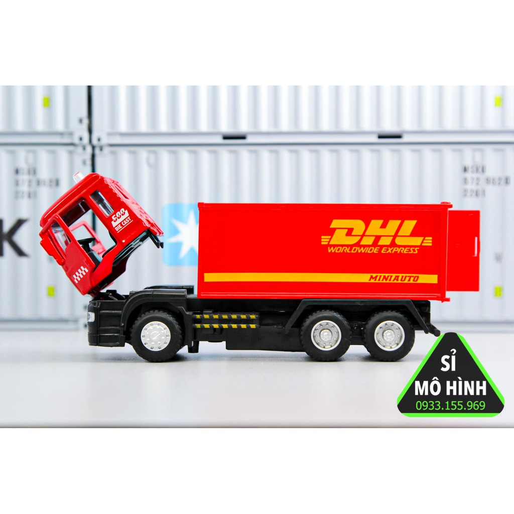 [ Sỉ Mô Hình ] Mô hình xe tải container DHL chở hàng