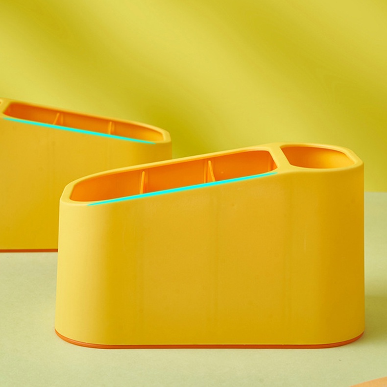 Kệ đựng bút 4 ngăn hình bạn vịt cute ống cắm bút giá đỡ điện thoại kệ mini để bàn làm việc đồ văn phòng phẩm hộp bút DKV