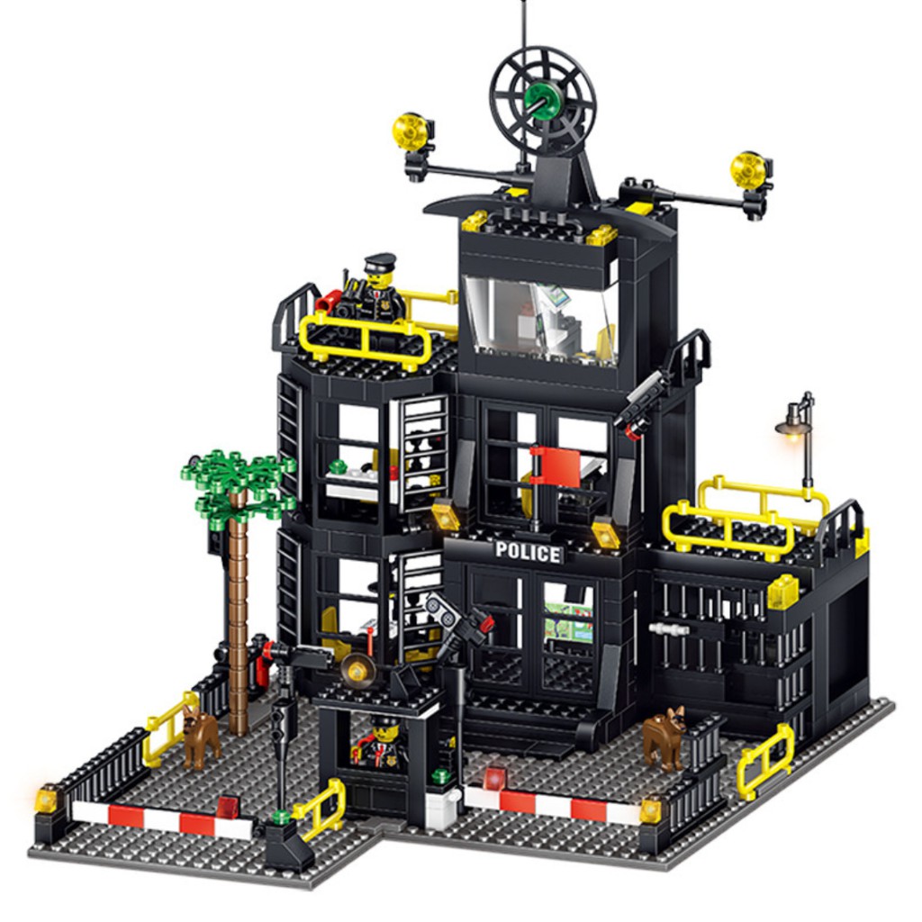 [787 CHI TIẾT-HÀNG CHUẨN] BỘ ĐỒ CHƠI XẾP HÌNH LEGO CẢNH SÁT, Lắp Ghép Oto, Lego Trụ Sở Cảnh Sát, Cảnh Sát Swat