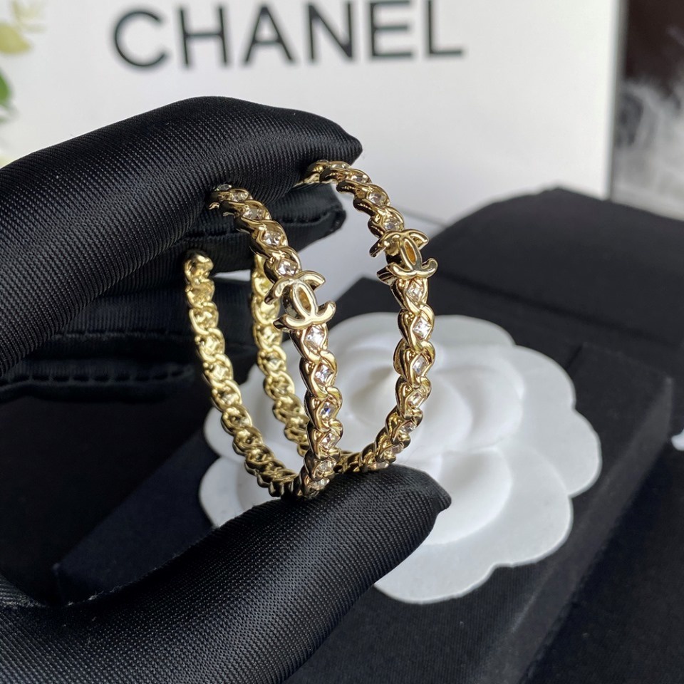 Bông tai Chanel mạ bạc 925 thiết kế đơn giản phong cách Hàn Quốc thời trang cho nữ