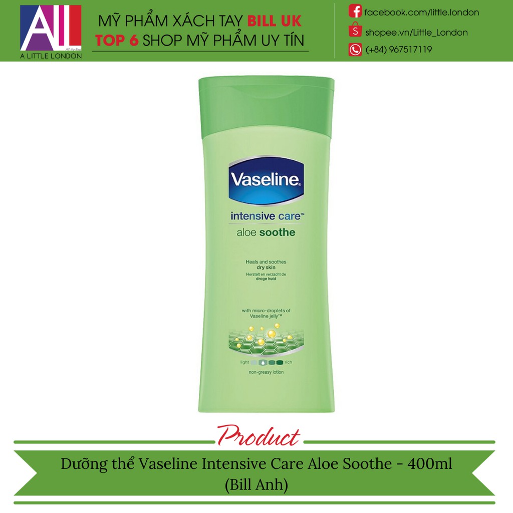 [TOP 1 SHOPEE] Dưỡng thể Vaseline Intensive Care - 400ml (Bill Anh) | BigBuy360 - bigbuy360.vn