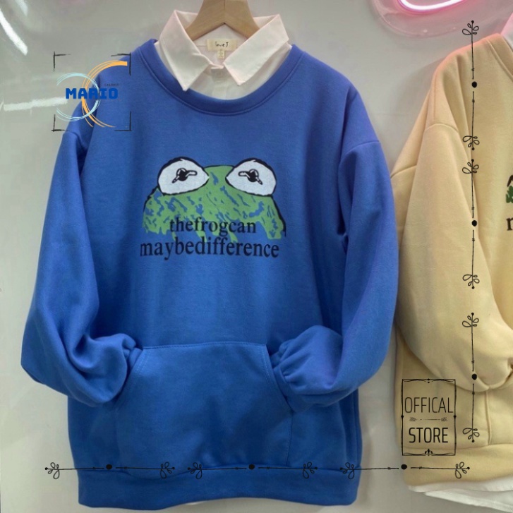 [MARIO FASHION] Áo khoác nỉ Sweater Ếch Xanh form rộng áo nỉ bông nữ Unisex Phong Cách Hàn Quốc | BigBuy360 - bigbuy360.vn