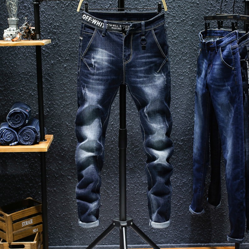 Quần Jean quần dài hoang đàn ông nghèo khổ mặc quần tây Nhật phiên bản Hàn về quần làm việc hoang dã
