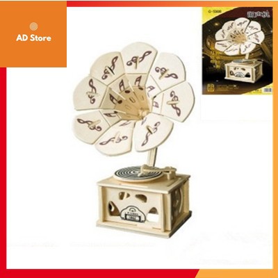 Đồ chơi lắp ghép gỗ 3D Máy nghe nhạc tân cổ điển độc đáo