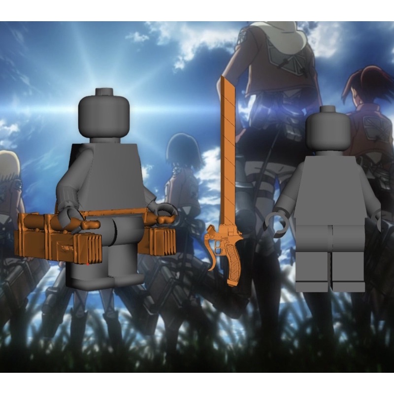 Phụ kiện minifigures: Phụ kiện chiến đấu cầm tay và bộ bay trong Attack On Titan