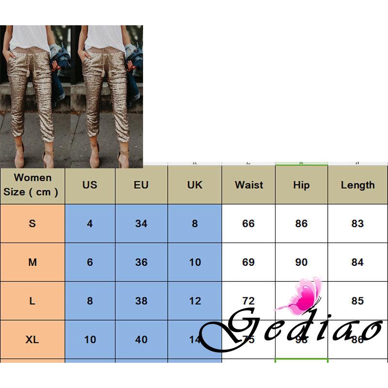 Quần legging lưng cao đính sequin lấp lánh thời trang dành cho nữ | BigBuy360 - bigbuy360.vn