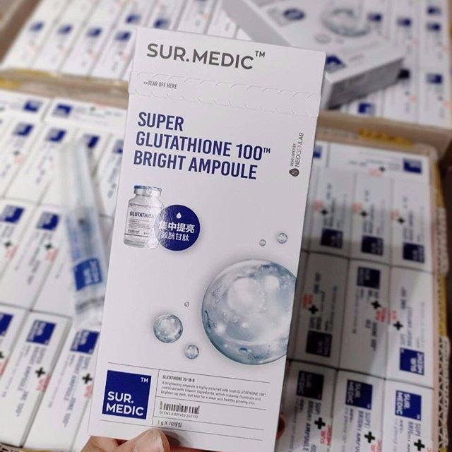 1 hộp 10 ống tinh chất giảm thâm trắng da Sur Medic Super Glutathione100