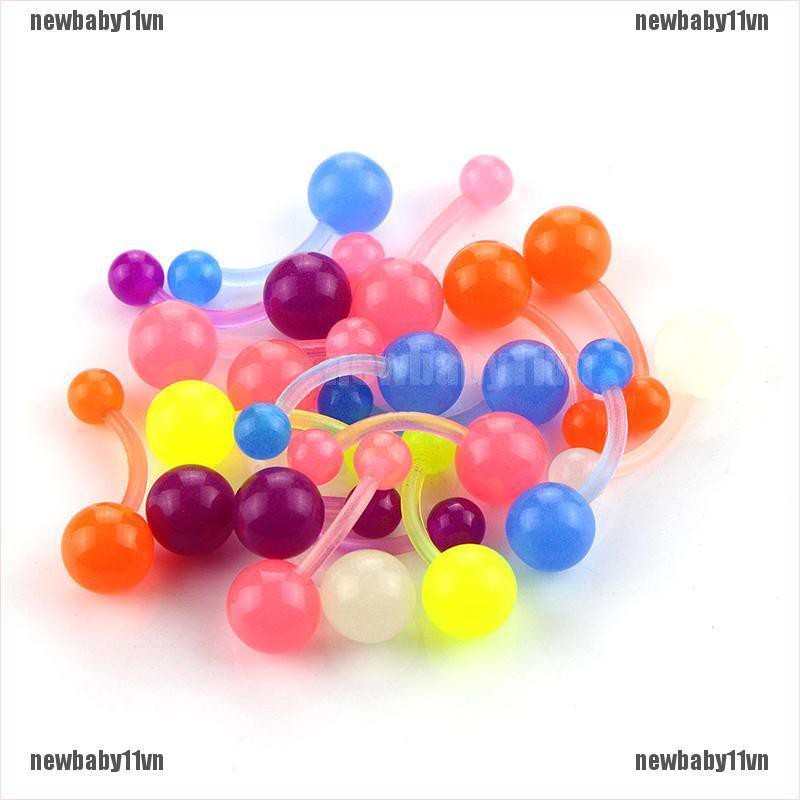 1 Bộ Khuyên RốN Dạ Quang BằNg ThéP Y Tế