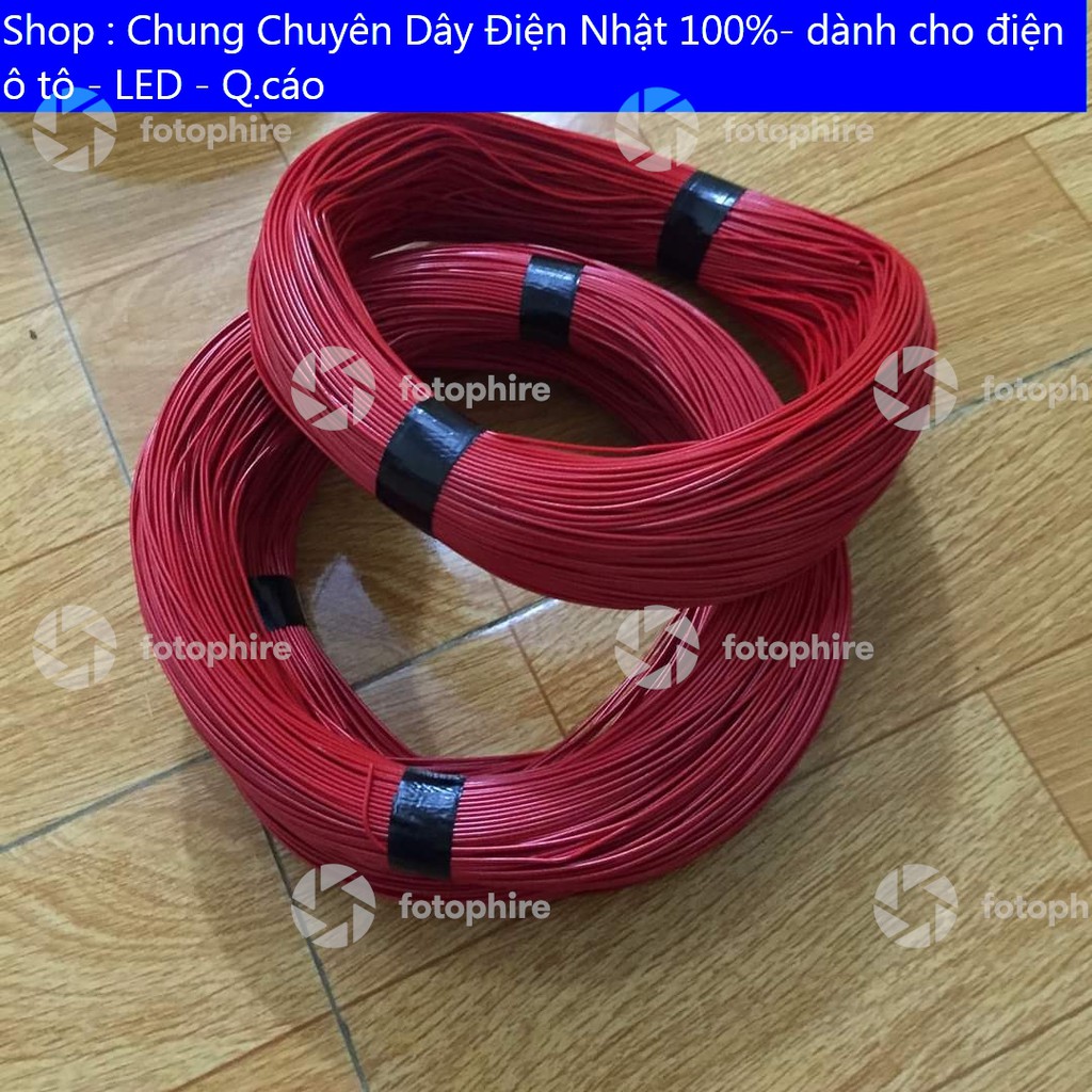 Dây điện nhật 0.75 mm 100m màu đỏ, Chuyên cho điện ô tô.  Làm LED.