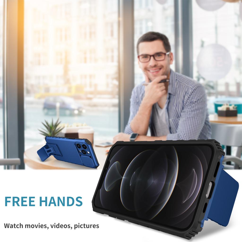 Ốp Điện Thoại 3 Trong 1 Có Nắp Trượt Bảo Vệ Ống Kính Máy Ảnh Cho IPhone 13Promax 12 11 7Plus X Xs Max XR 8 7