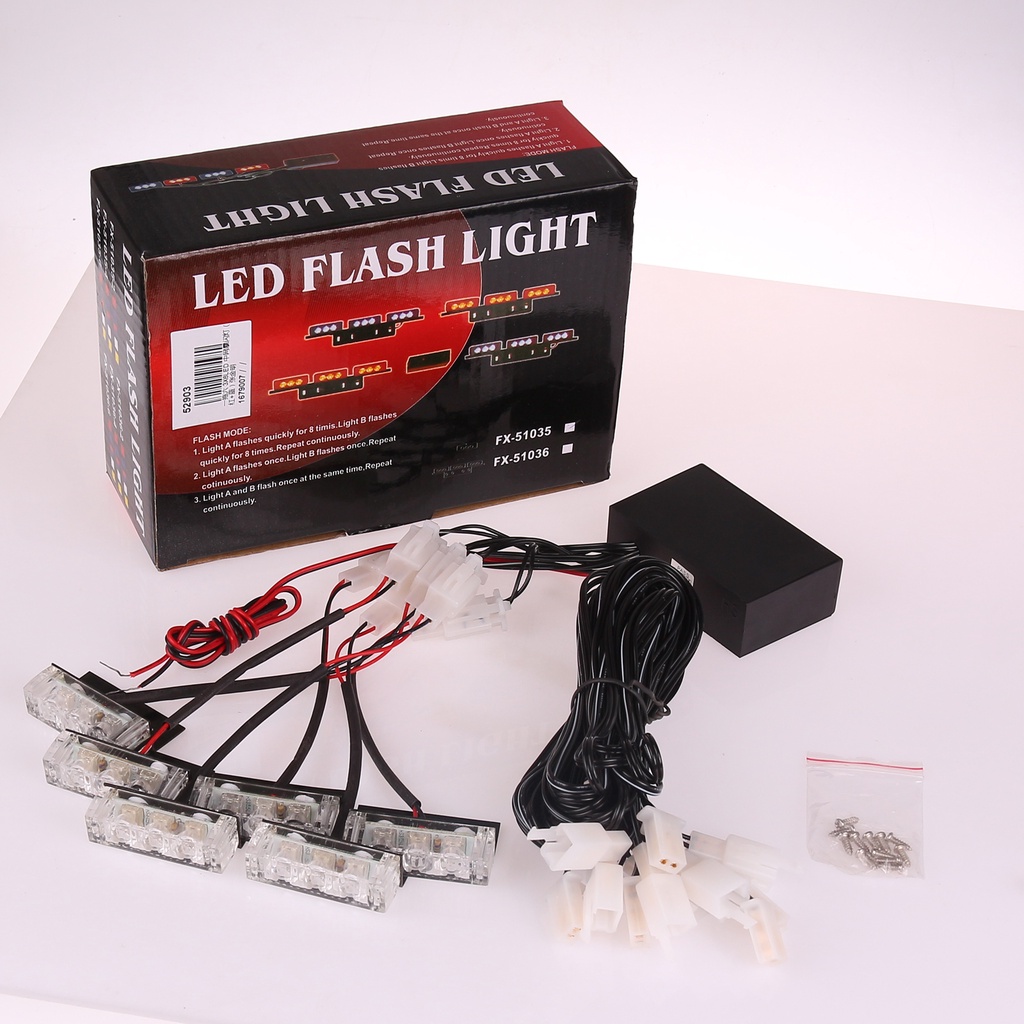 Đèn Nhấp Nháy 6 Trong 1 12V Siêu Sáng Có Giác Hút Điều Chỉnh Được Cho Xe Hơi / Xe Máy