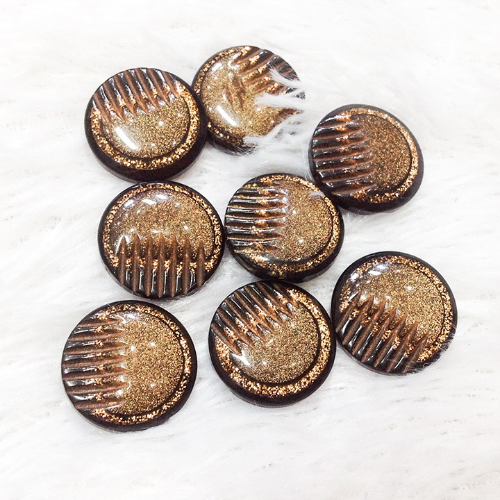 Nút áo trang trí tròn in họa tiết ánh sao ngân hà cúc áo kim tuyến lấp lánh siêu đẹp