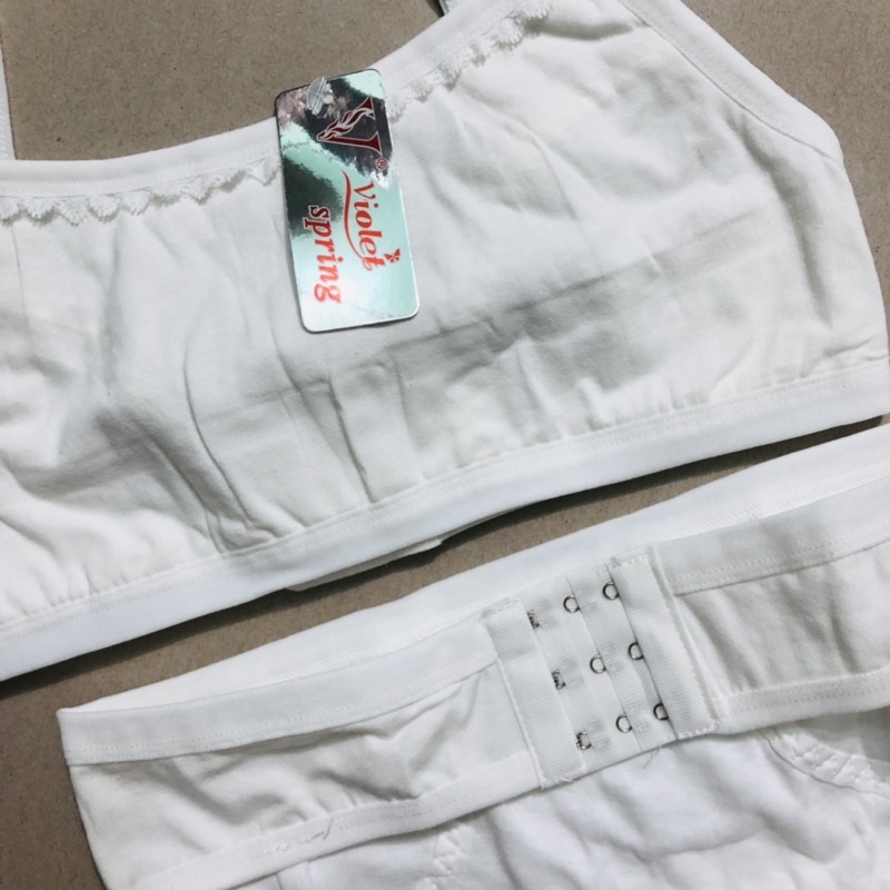 Áo lá học sinh cài sau, áo lót bé tiểu học cotton may chần cao cấp