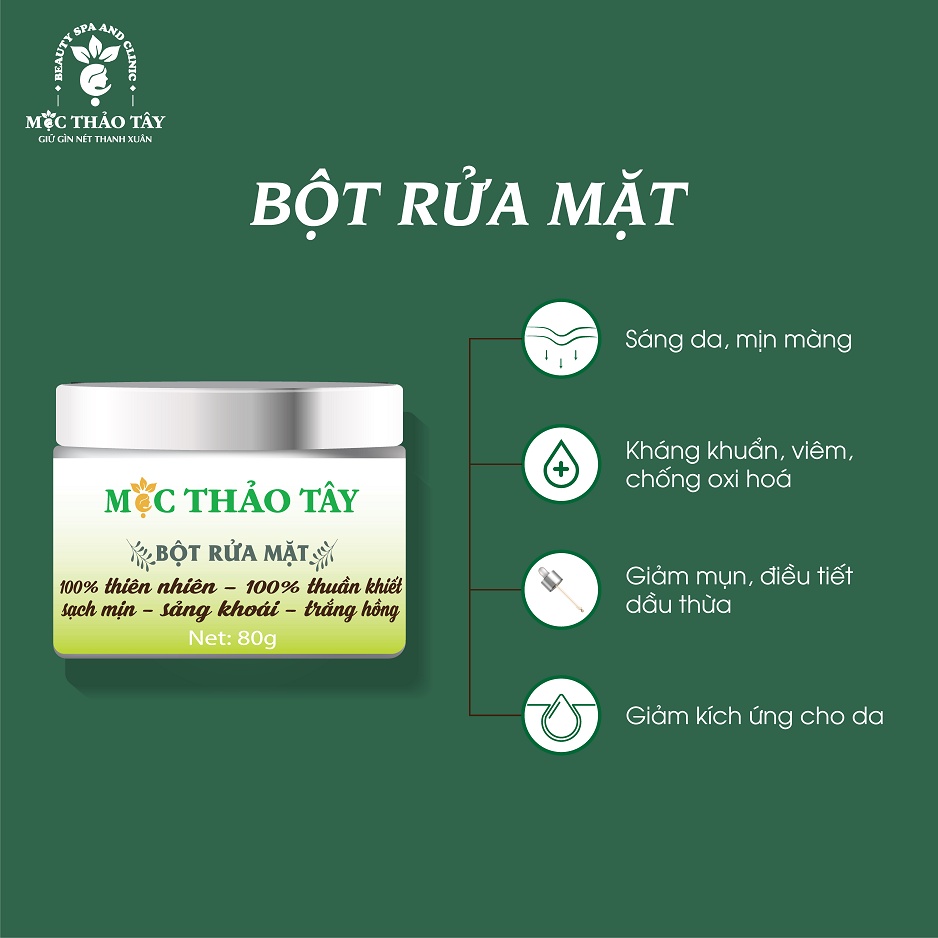 [ Tuyển sỉ ] ❤️CHÍNH HÃNG❤️ Bột rửa mặt Nhân Sâm  MỘC THẢO TÂY