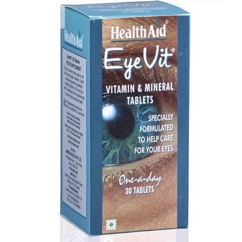 Eyevit vitamin & mineral tablets giúp bổ mắt cho trẻ từ 12 tuổi - người lớn,tăng cường thị lực cho mắt (healthaid uk anh