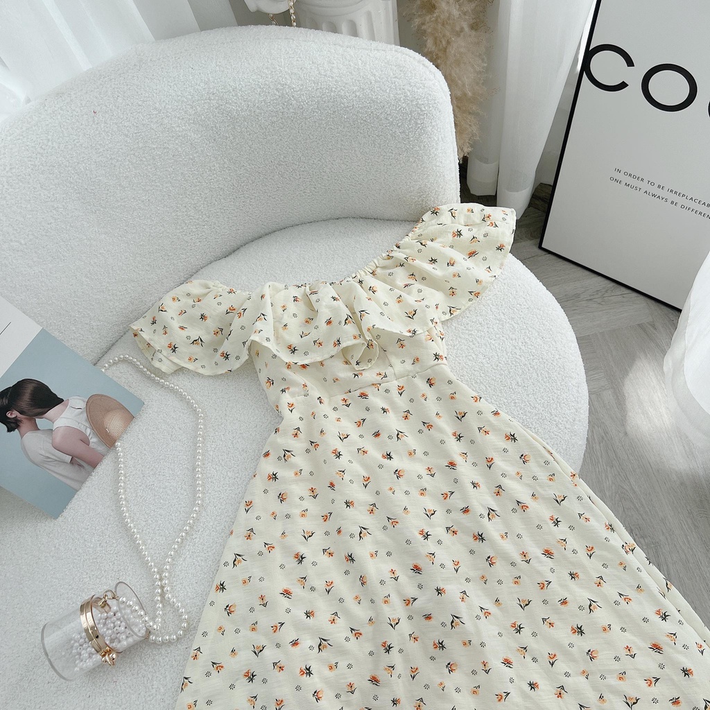 ĐẦM MIDI HOA NHÍ BẸT VAI BÈO