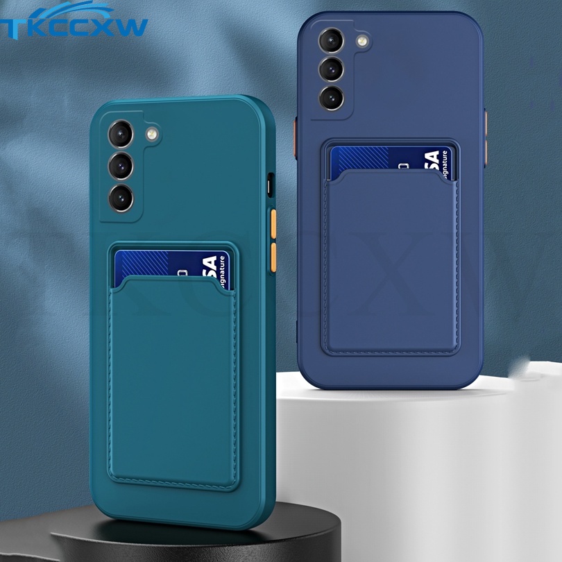 Ốp Điện Thoại Silicon TPU Mềm Có Ví Đựng Thẻ Cho Samsung Galaxy S22 Ultra S22 Plus A24