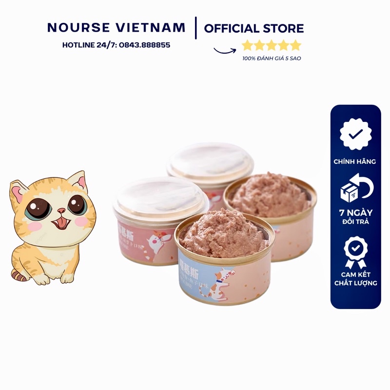 Pate cho mèo bầu Cator thức ăn cho mèo con bổ sung dinh dưỡng tăng cân NourseVietnam (85grx4)