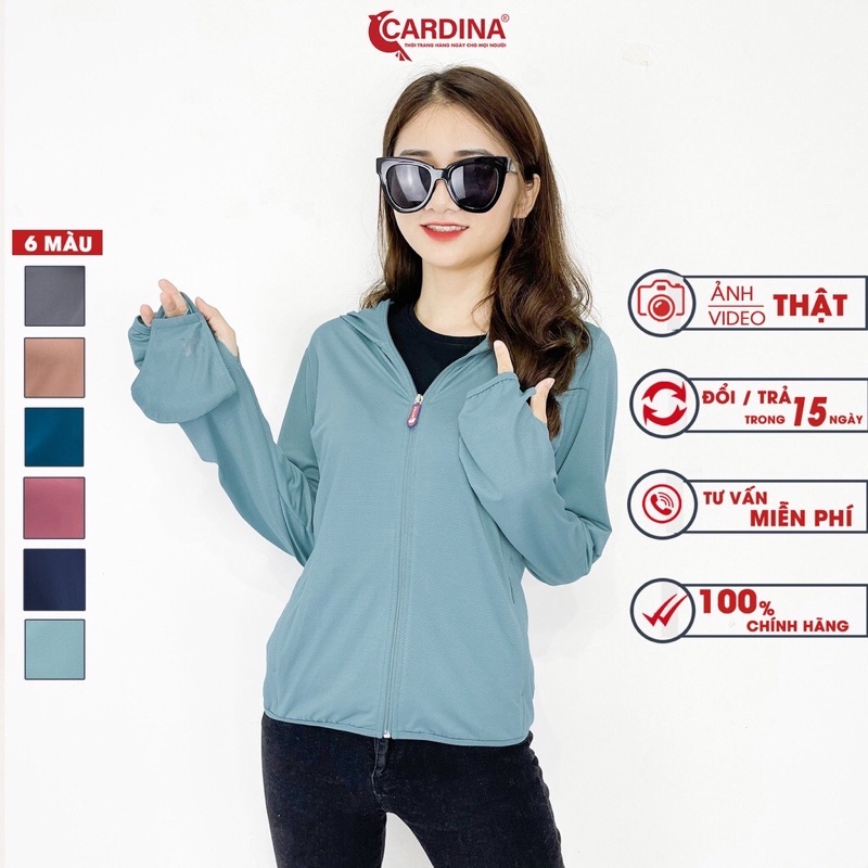 Áo Chống Nắng Nữ CARDINA 1 Lớp Chất Thun Lạnh Cao Cấp Chống Tia UV An Toàn Cho Da 2NF