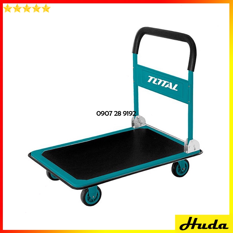 Xe đẩy hàng gấp gọn TOTAL tải trọng 300kg sàn 100% bằng thép tay cầm gấp gọn có miếng chống trơn