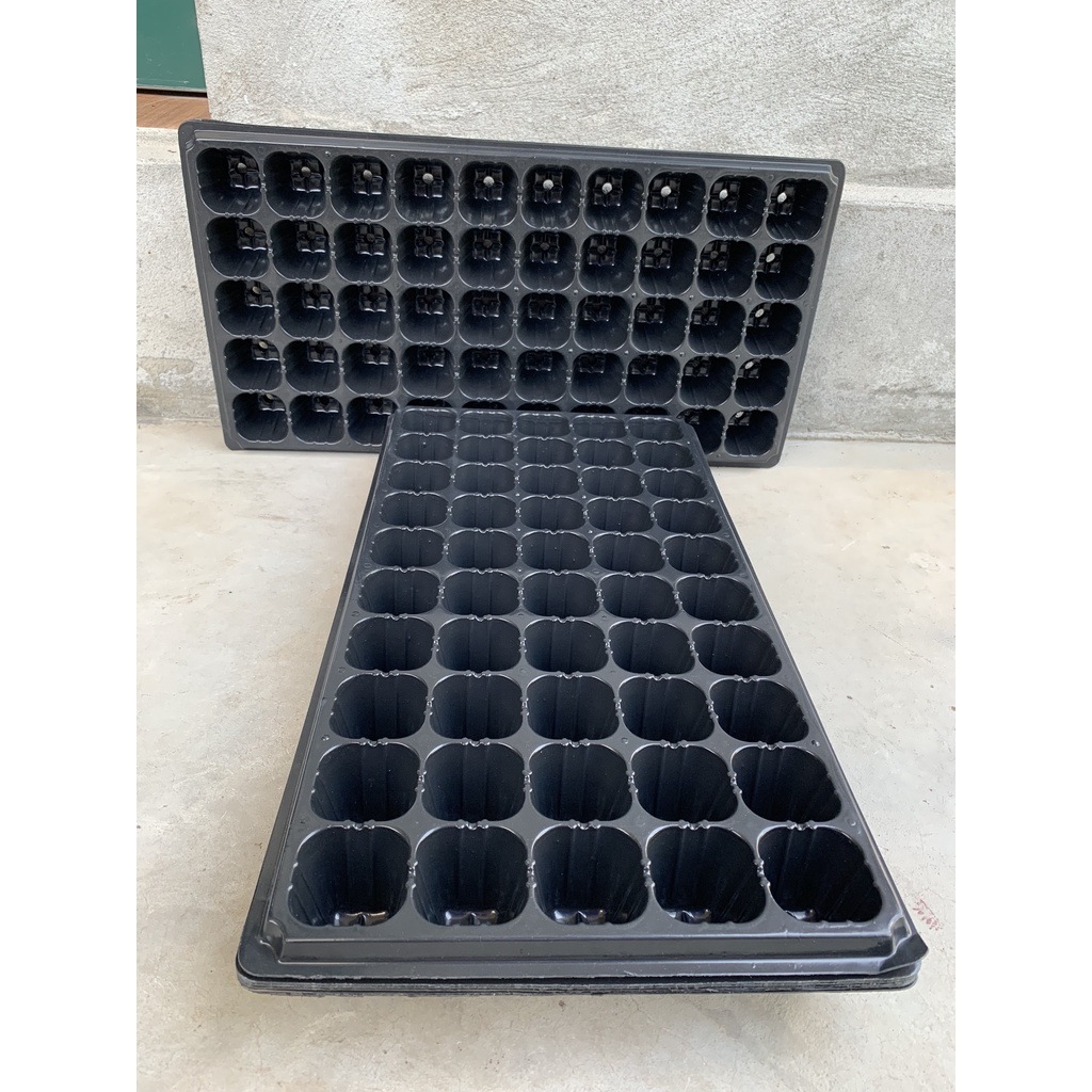 10 KHAY ƯƠM 50 LỖ NÔNG ĐẾ VUÔNG ( BẠT CHỐNG CỎ, LƯỚI CHỐNG NẮNG, DỊCH TRUYỀN CHO CÂY...)