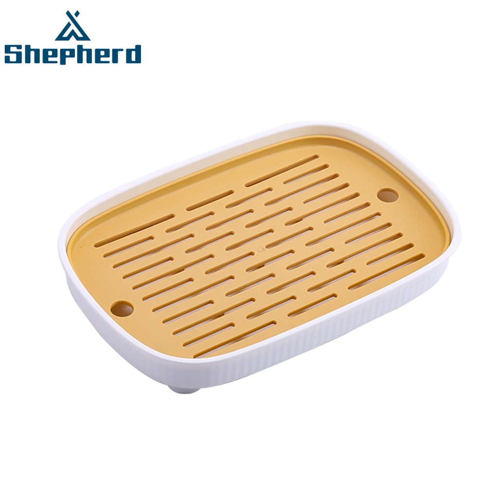 Khay nhựa ráo nước Shepherd bằng nhựa giả gỗ dễ đựng đồ dùng