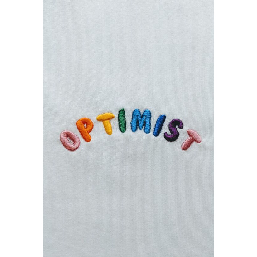 Áo thun thêu cotton unisex OPTIMIST