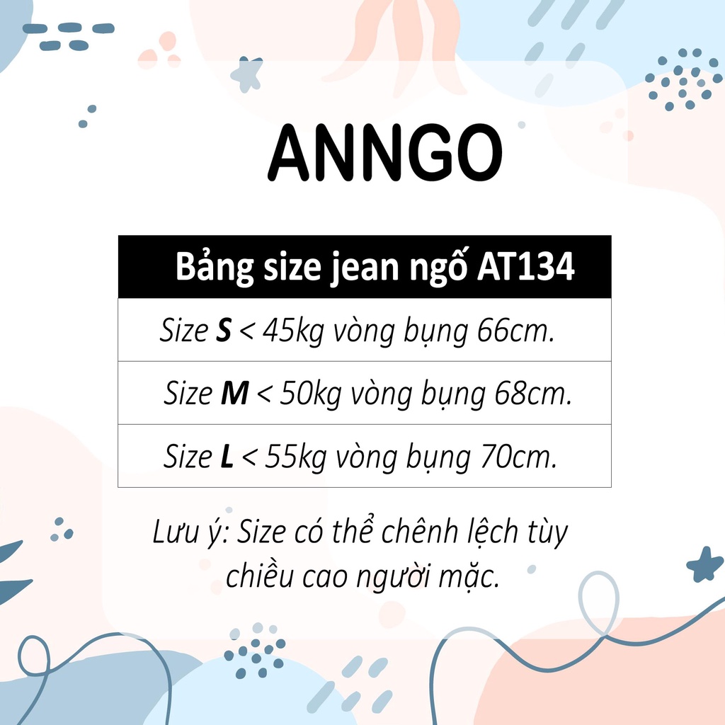 Quần jean ngố nữ ống rộng, vải jean denim không co giãn bền đẹp, dễ phối đồ AnNgo - AT134