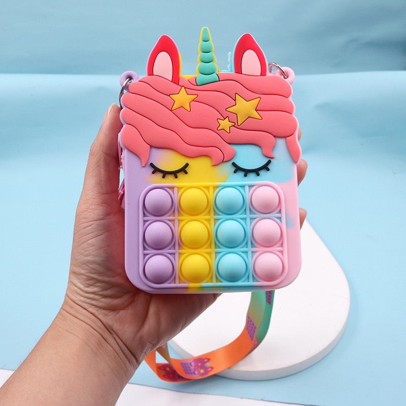 [ Rẻ Vô Địch] Pop ít túi đeo mẫu Squid game đeo chéo phiên bản giải toả căng thẳng MINI cho bé.