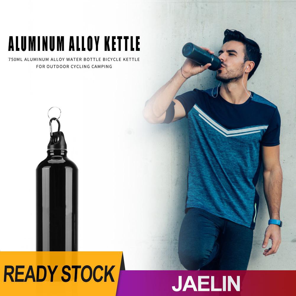 Bình Nước 500ml Bằng Hợp Kim Nhôm Màu Đen Tiện Dụng Mang Theo Cắm Trại / Đạp Xe