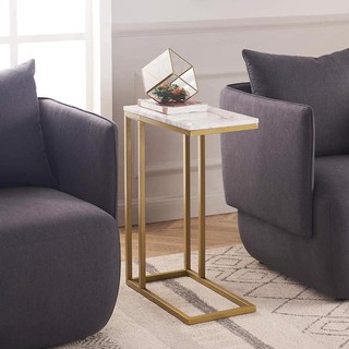 BÀN TAB C, [MẶT ĐÁ VÂN MÂY], SANG TRỌNG, khung vàng (R30xD50xC55cm)