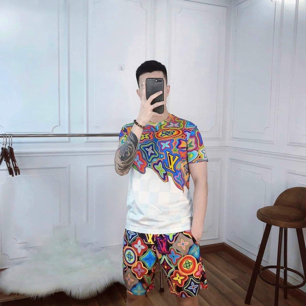 [ FREE SHIP ] [ FREE SHIP ] Bộ Thun Hè Lv Loang Hoa Chữ 7 Màu cực HOT | BigBuy360 - bigbuy360.vn