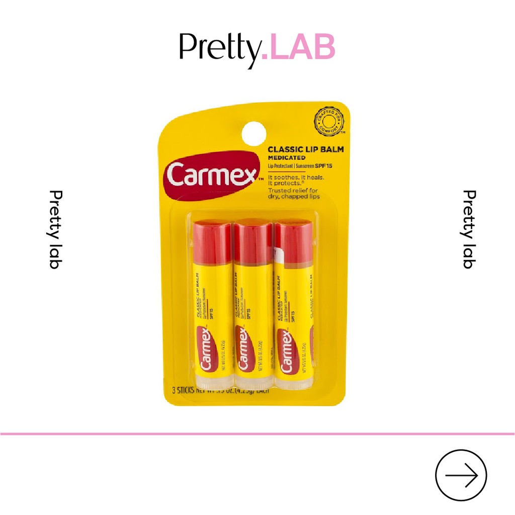 Son dưỡng môi Carmex Medicated Classic Lip Balm Mỹ dưỡng ẩm, làm mềm môi, chống nắng SPF 15, dạng thỏi 4.25g Key4 Lab | BigBuy360 - bigbuy360.vn