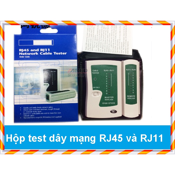 Hộp test dây mạng RJ45 và dây Cáp Mạng RJ11 RJ12 CAT5 UTP LAN Cáp Điện Thoại Thử Đường Dây