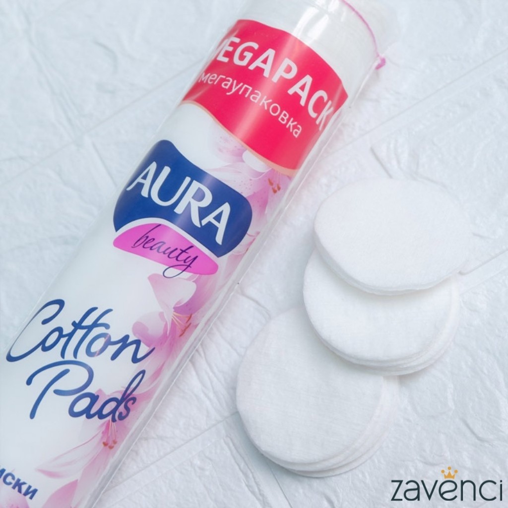 Bông Tẩy Trang AURA BEAUTY Tẩy Trang 100% Cotton Tự Nhiên Làm Sạch Bụi Bẩn Trên Da (150 Miếng) | BigBuy360 - bigbuy360.vn
