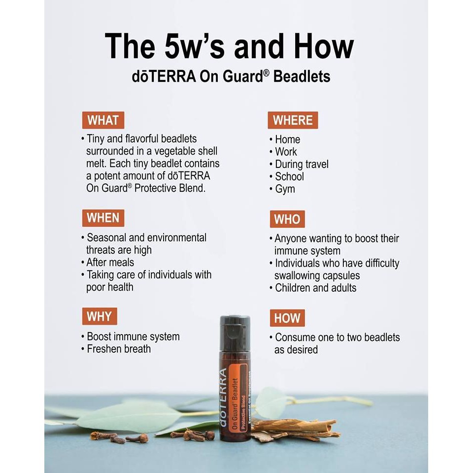Tinh dầu bảo vệ Onguard doTERRA viên ngậm On Guard® Beadlet hộp 125 viên