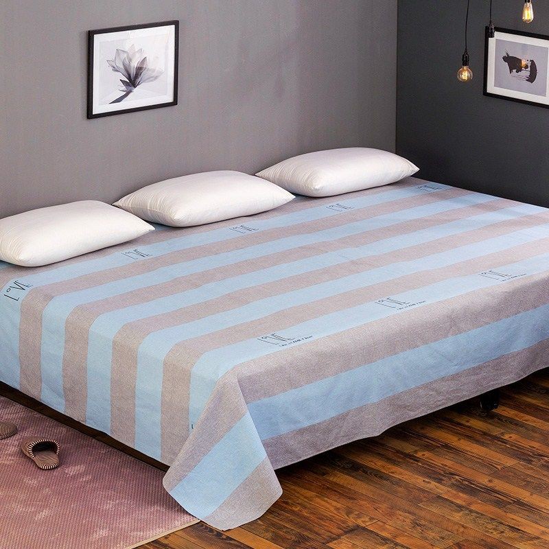 Bộ khăn trải giường net người nổi tiếng đơn mảnh mùa đông 1,5 mét ký túc xá sinh viên đôi 1,8 cotton