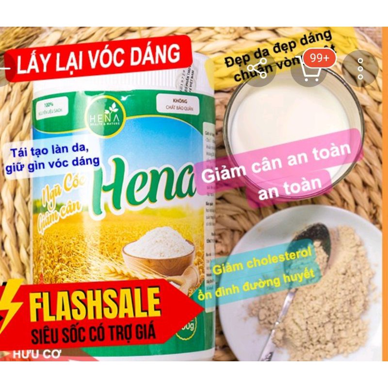 [HENA] Ngũ Cốc Giảm Cân Tinh Chế Cao Cấp 500, Ngũ Cốc Ăn Kiêng Dùng Với, Tinh Bột Nghệ, Nghệ Viên Mật Ong.