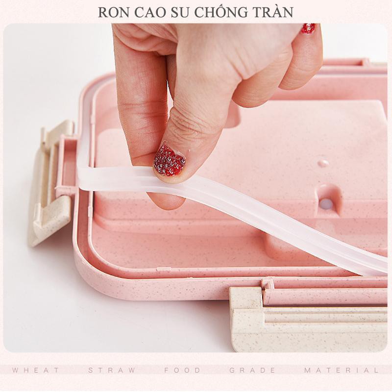 HỘP CƠM LÚA MẠCH TẶNG KÈM ĐŨA,THÌA INOX | BigBuy360 - bigbuy360.vn