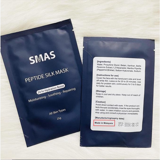 ✅ Mặt Nạ Dưỡng Và Phục Hồi Da Smas Peptide Silk Mask Nhật Bản