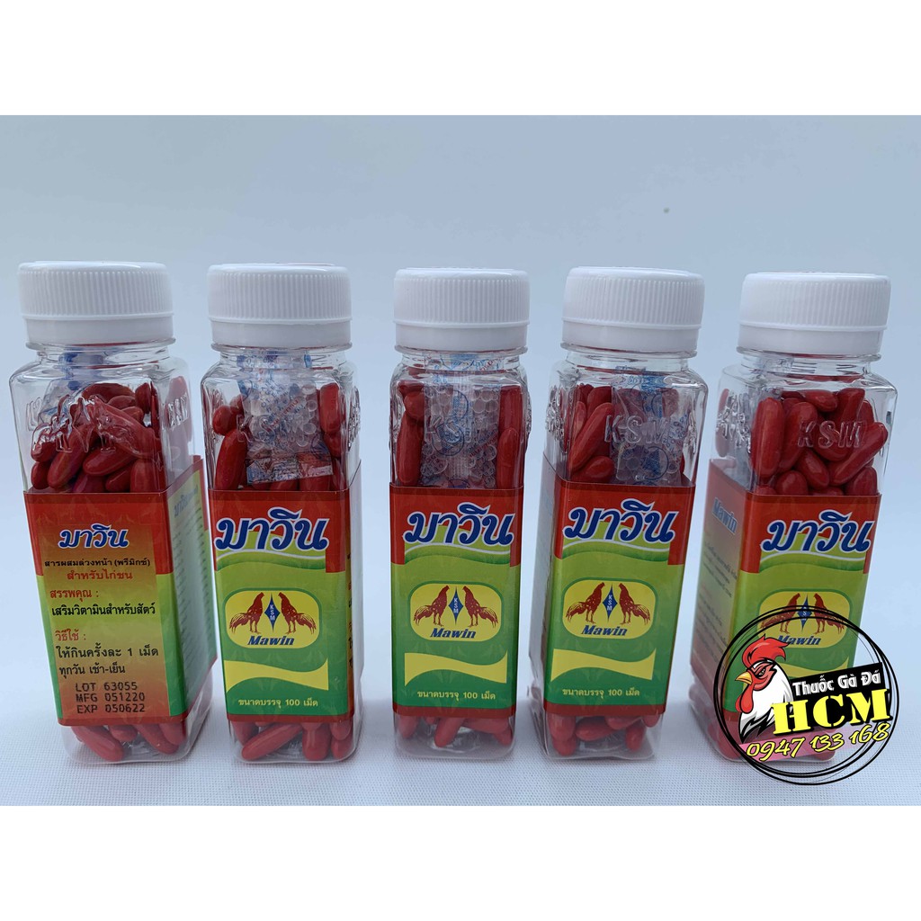 Thuốc Nuôi Gà Đá Thái Lan MaWin  Giúp Cung Cấp Vitamin Dưỡng Chất - 1 Hộp 100 Viên
