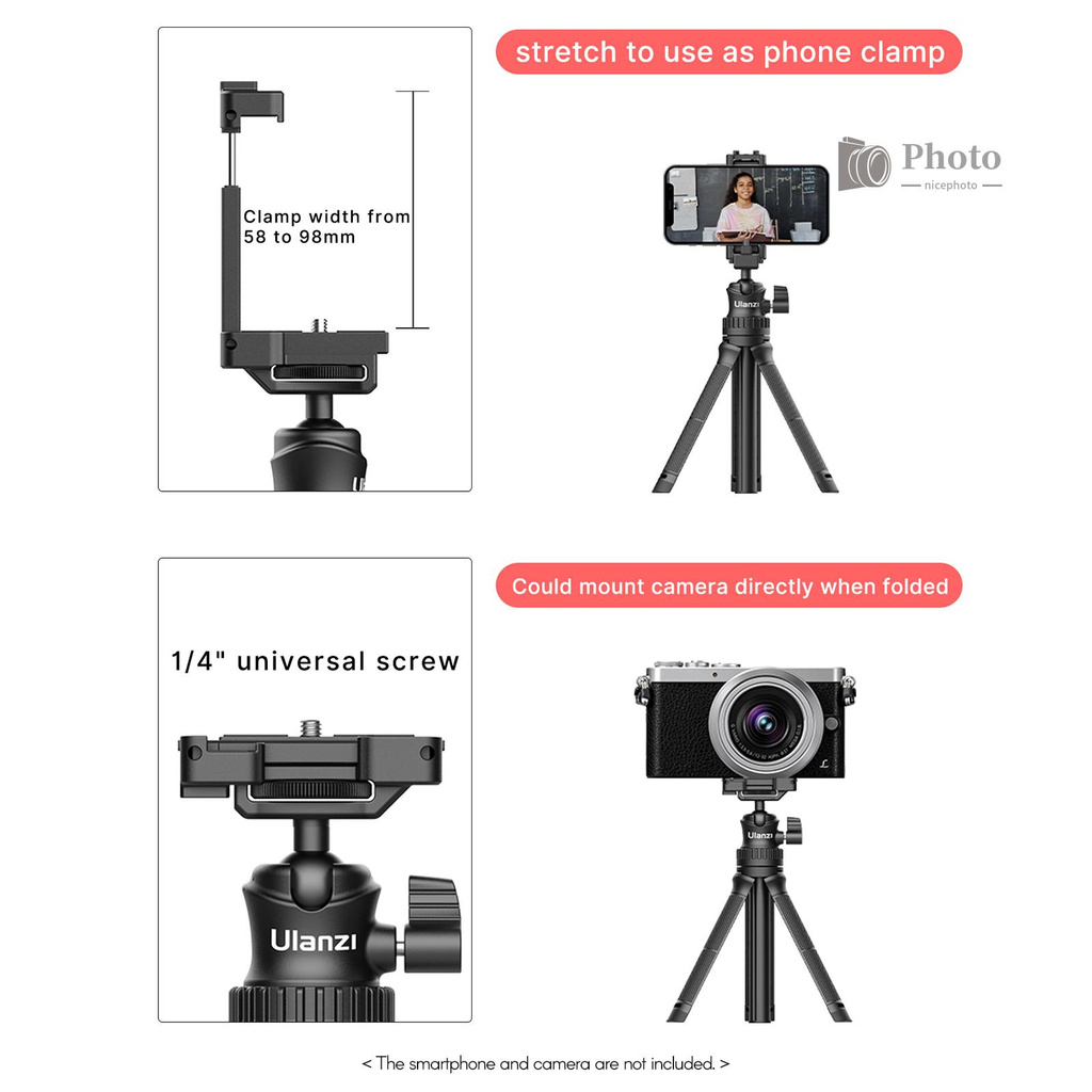 Giá Đỡ Máy Ảnh Selfie Ulanzi Mt-34 Với Vít 5/8 cm Vít 3