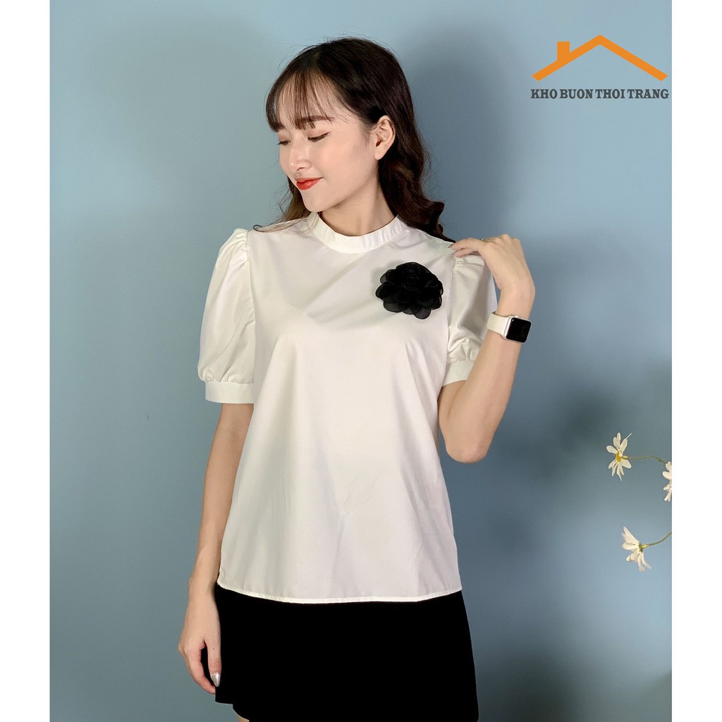 Áo Sơ Mi Tay Lỡ Cài Hoa | BigBuy360 - bigbuy360.vn