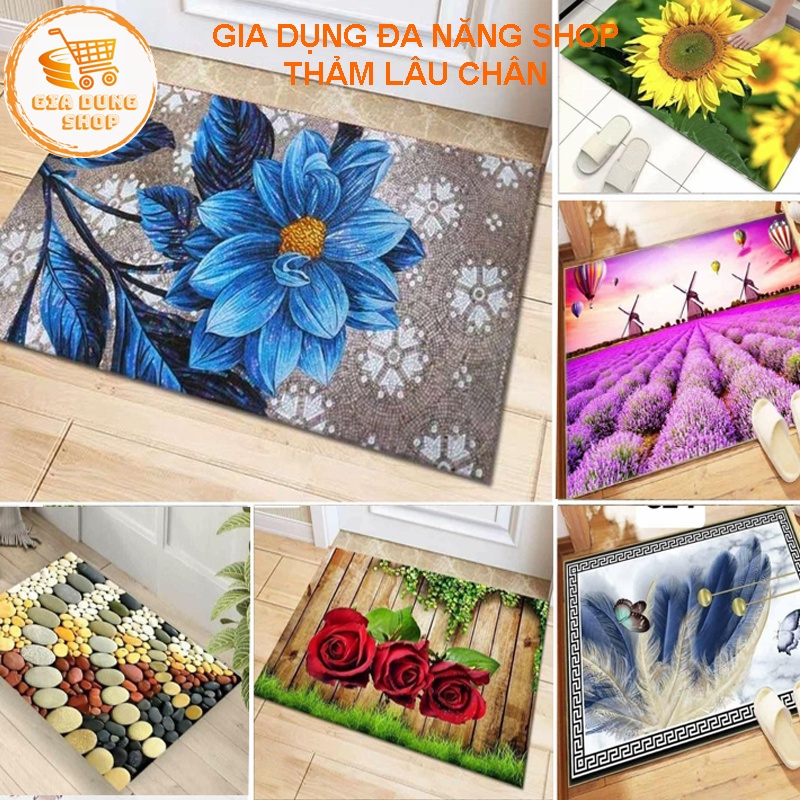 Thảm Lau Chân - Thảm Chùi Chân 3D Chống Trượt - Hút Nước