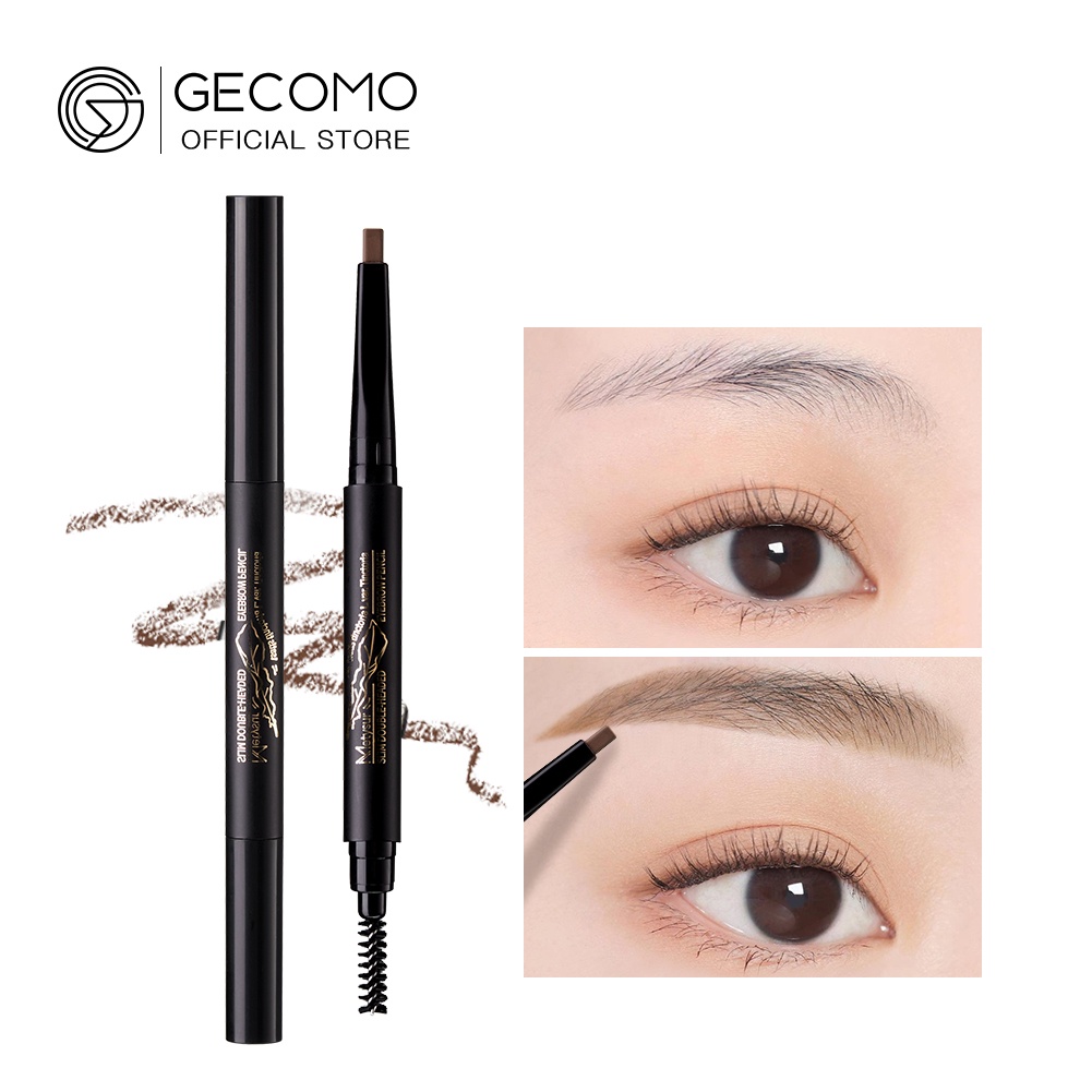 Bút kẻ chân mày Gecomo 2 trong 1 chống nước lâu trôi tự nhiên tiện lợi với 4 màu tùy chọn | BigBuy360 - bigbuy360.vn