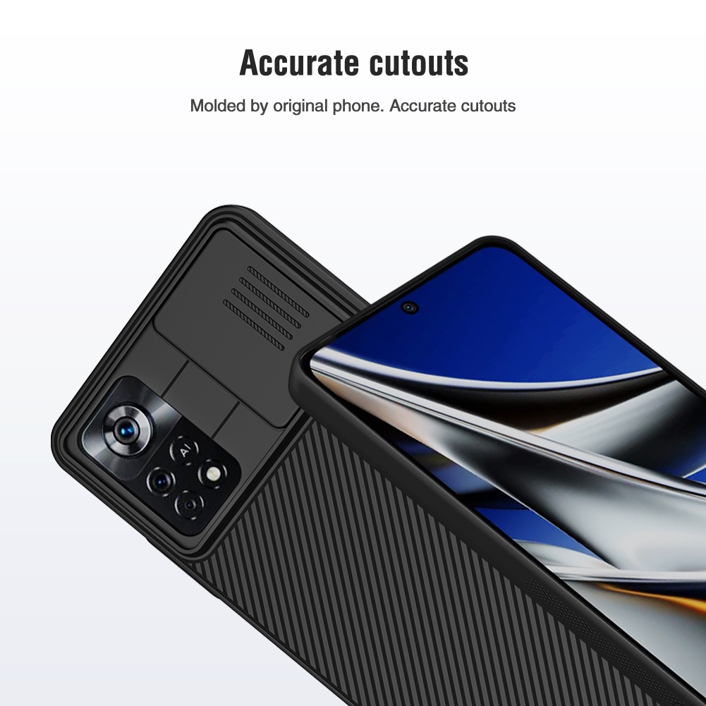 Ốp Điện Thoại Nillkin Bằng PC Cứng Chống Sốc Có Nắp Trượt Bảo Vệ Camera Cho POCO X4 Pro 5G