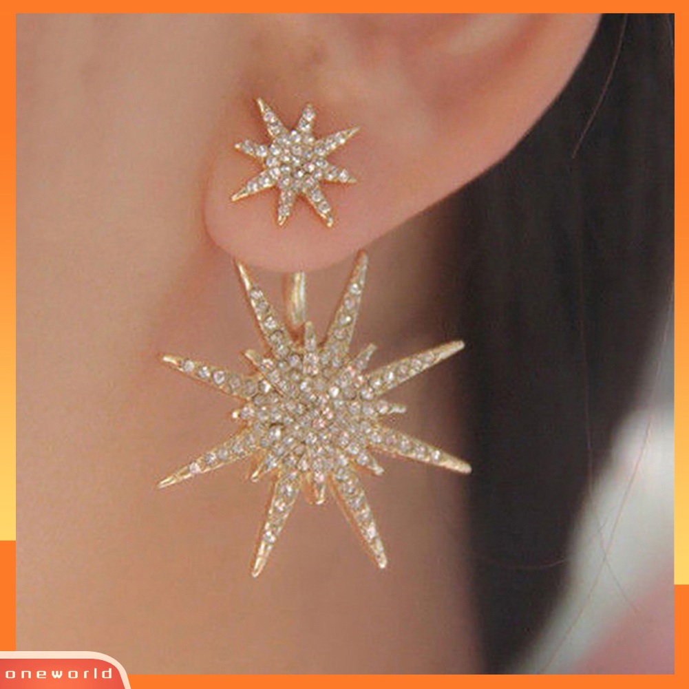 Bông tai hình ngôi sao đính đá lấp lánh cho nữ