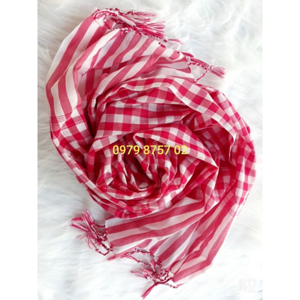khăn rằn nam bộ màu ĐỎ TRẮNG 60x165cm ( hàng có sẵn )