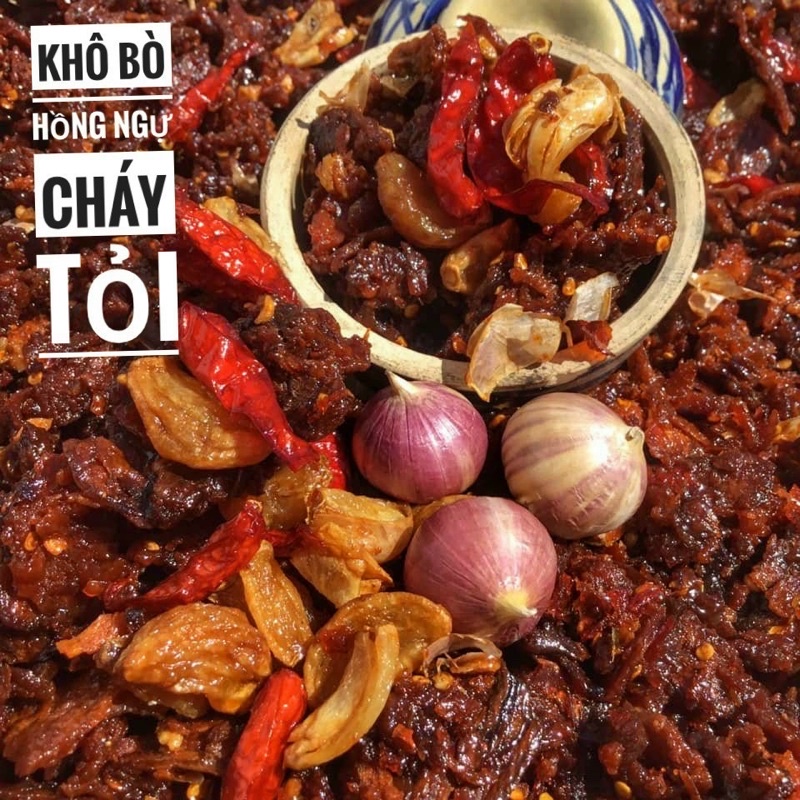 Khô bò Hồng Ngự cháy tỏi - 300gram